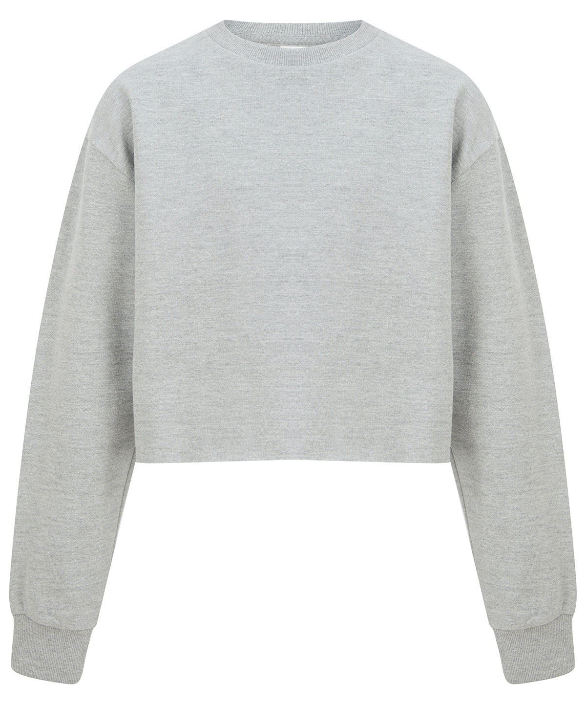 Tryck din logga på Sweatshirts från SF - Anpassa SF Barn - Croppad Slounge Sweat i färgen Ljunggrå för företag, föreningar och privatpersoner