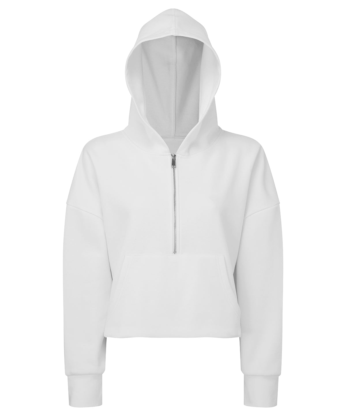 Tryck din logga på Hoodies från TriDri - Anpassa Dam TriDri - 1/2 Zip Hoodie för Damer i färgen Vit för företag, föreningar och privatpersoner