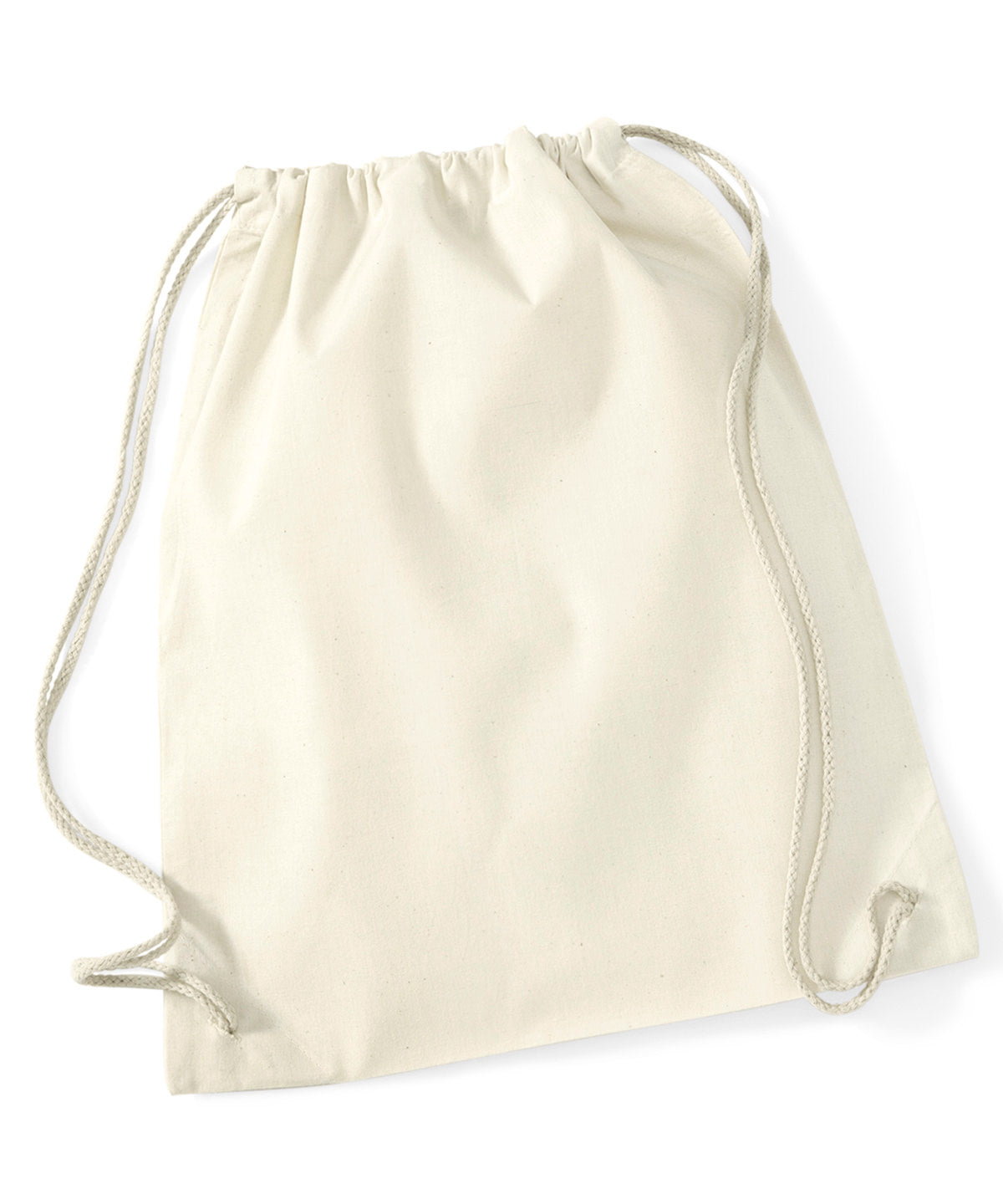 Tryck din logga på Väskor från Westford Mill - Anpassa Recycled Cotton Gymsac i färgen Naturligt One Size för företag, föreningar och privatpersoner
