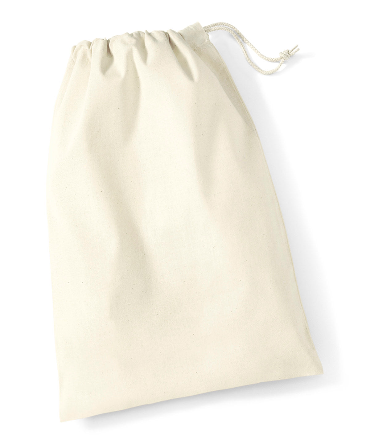 Tryck din logga på Väskor från Westford Mill - Anpassa Recycled Cotton Drawstring Bag i färgen Naturligt för företag, föreningar och privatpersoner
