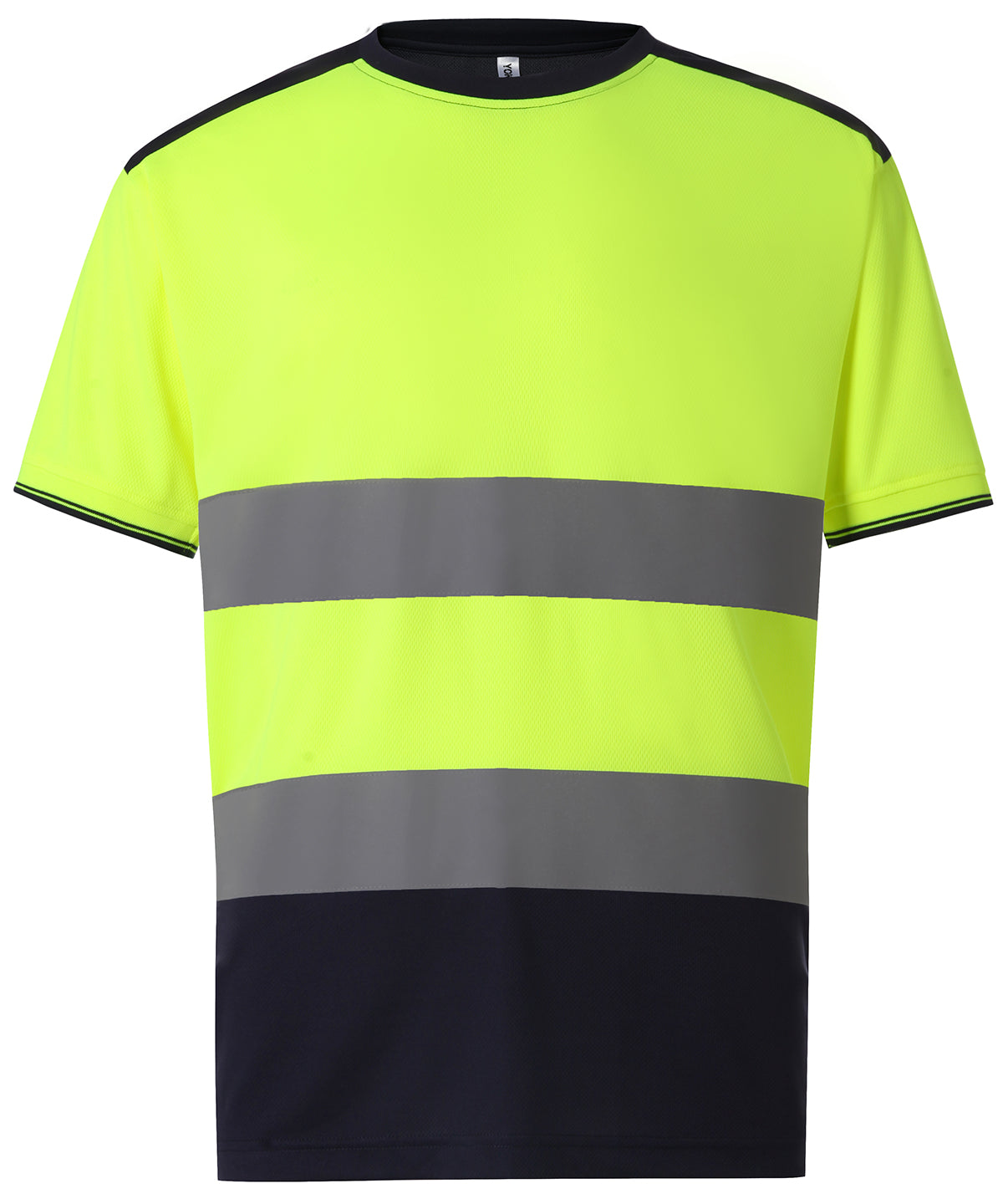 Tryck din logga på T-shirts från Yoko - Anpassa Hi-vis tvåfärgad t-shirt i färgen Ljusgul för företag, föreningar och privatpersoner