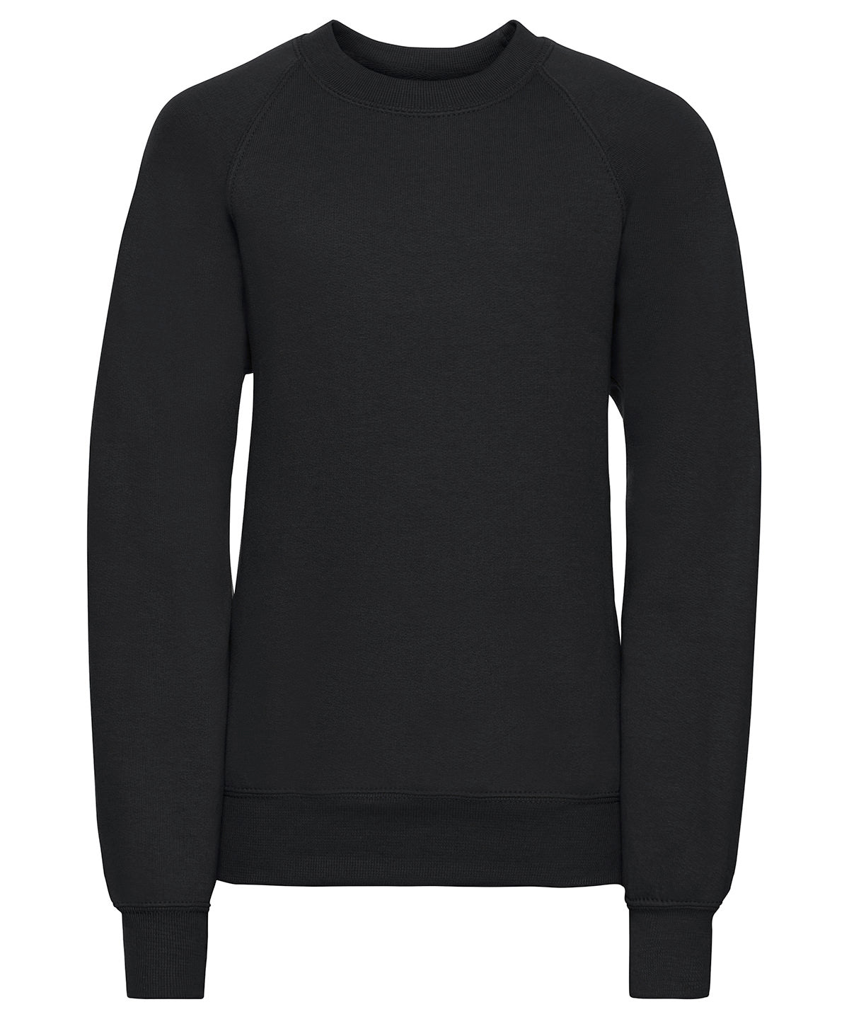 Tryck din logga på Sweatshirts från Russell Europe - Anpassa Russell Europe - Sweatshirt med Raglanärm för Barn i färgen Svart för företag, föreningar och privatpersoner