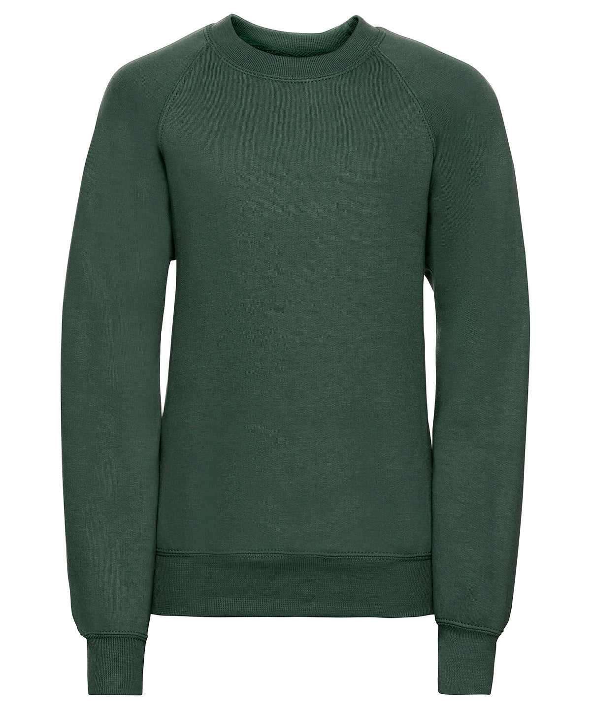 Tryck din logga på Sweatshirts från Russell Europe - Anpassa Russell Europe - Sweatshirt med Raglanärm för Barn i färgen Djup grön för företag, föreningar och privatpersoner