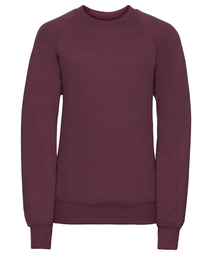 Tryck din logga på Sweatshirts från Russell Europe - Anpassa Russell Europe - Sweatshirt med Raglanärm för Barn i färgen Burgundy för företag, föreningar och privatpersoner