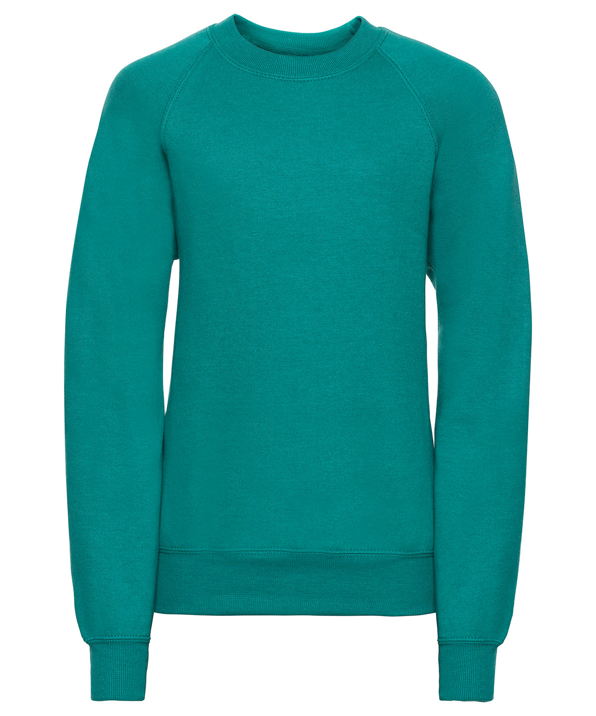 Tryck din logga på Sweatshirts från Russell Europe - Anpassa Russell Europe - Sweatshirt med Raglanärm för Barn i färgen Mellan grön för företag, föreningar och privatpersoner