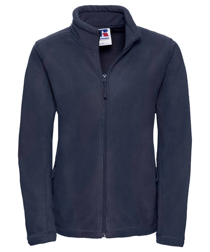 Tryck din logga på Fleece från Russell Europe - Anpassa Fleece med dragkedja för damer för utomhusbruk i färgen Marinblå för företag, föreningar och privatpersoner