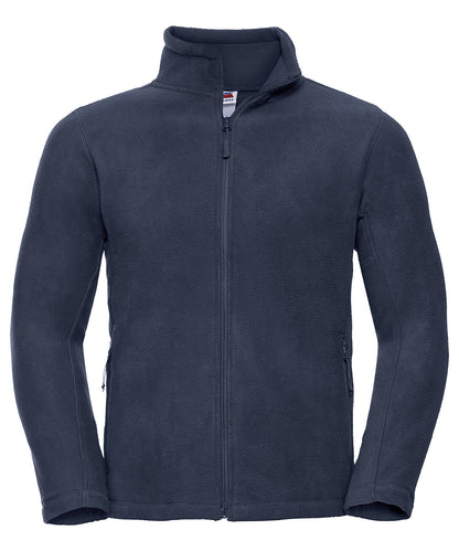 Tryck din logga på Fleece från Russell Europe - Anpassa Fleece för utomhusbruk med hel dragkedja i färgen Marinblå för företag, föreningar och privatpersoner