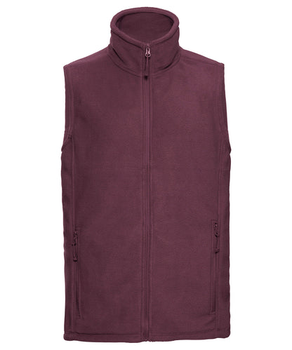 Tryck din logga på Termovästar från Russell Europe - Anpassa Fleece väst för utomhusbruk i färgen Burgundy 2XL för företag, föreningar och privatpersoner