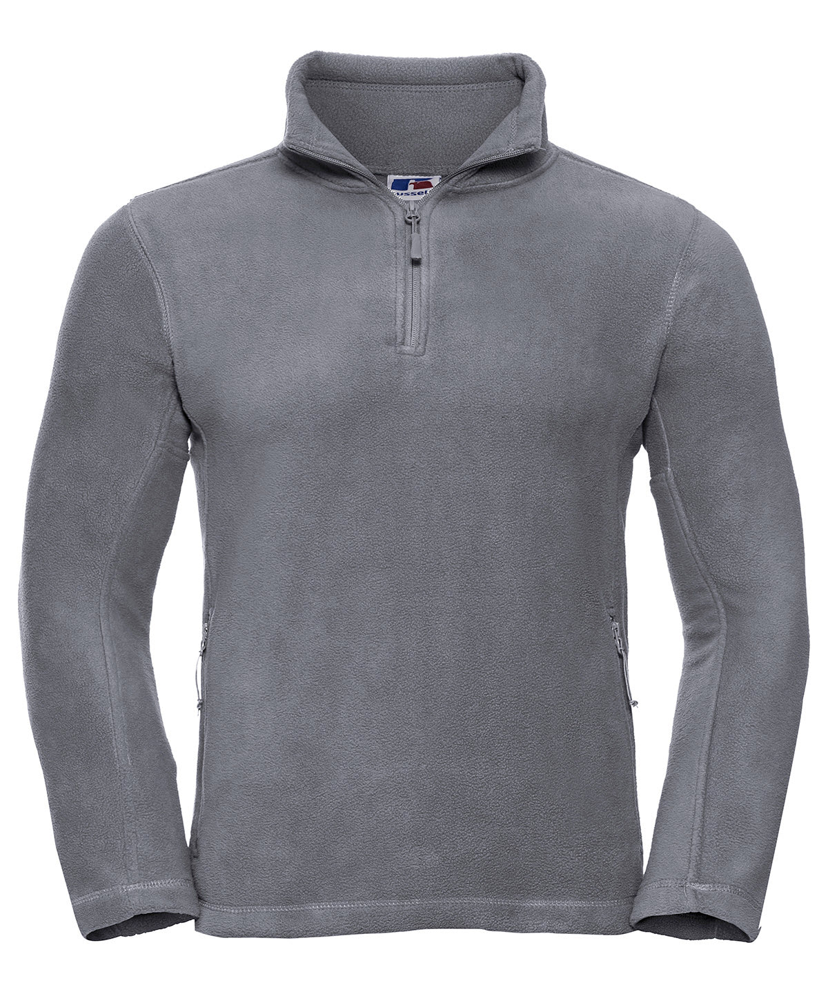 Tryck din logga på Fleece från Russell Europe - Anpassa Zip fleece för utomhusbruk i färgen Mörkgrå för företag, föreningar och privatpersoner