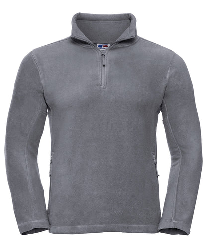 Tryck din logga på Fleece från Russell Europe - Anpassa Zip fleece för utomhusbruk i färgen Mörkgrå för företag, föreningar och privatpersoner