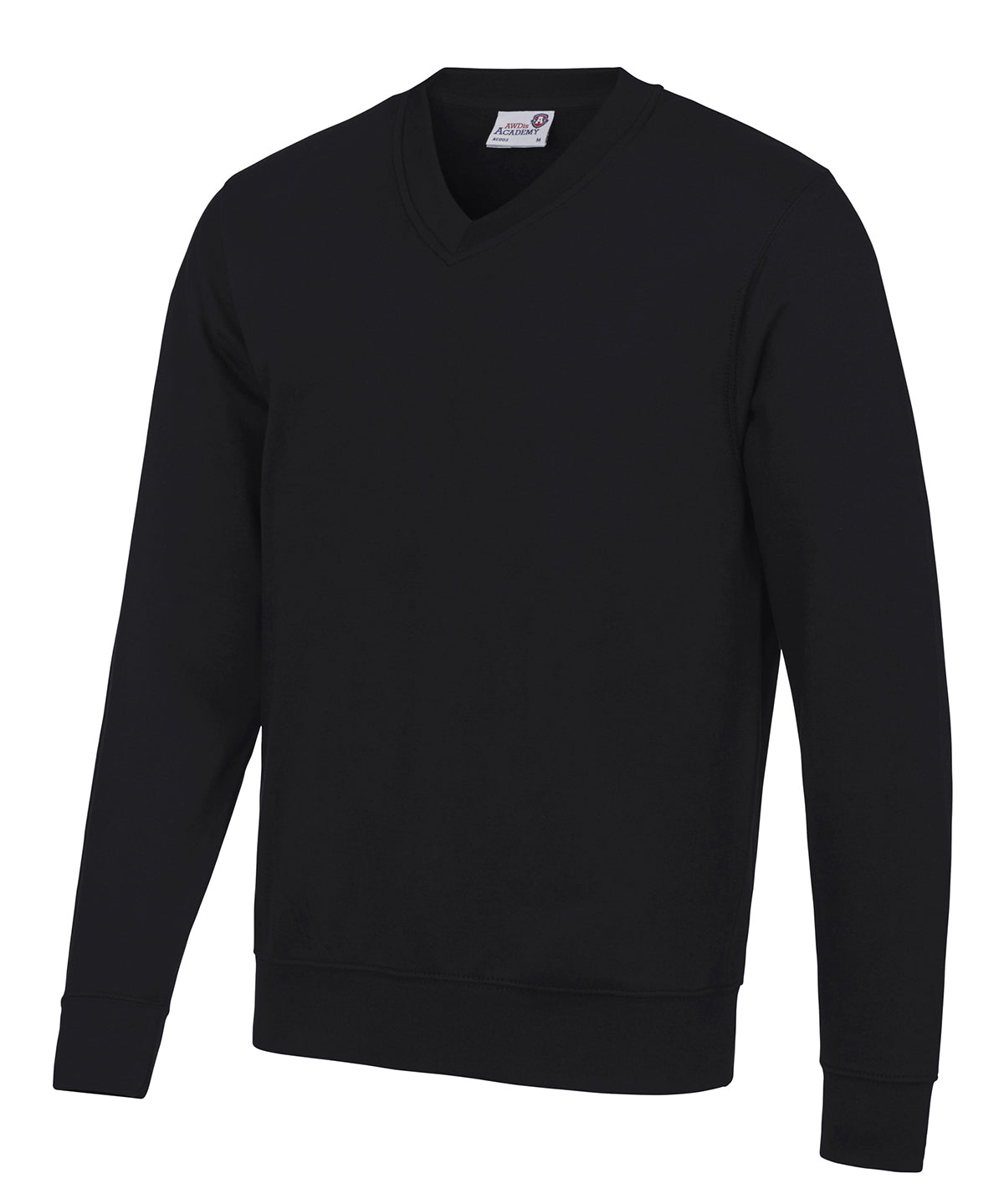 Tryck din logga på Sweatshirts från AWDis Academy - Anpassa Awdis Academy - Senior Akademi V-Ringad Tröja i färgen Svart för företag, föreningar och privatpersoner
