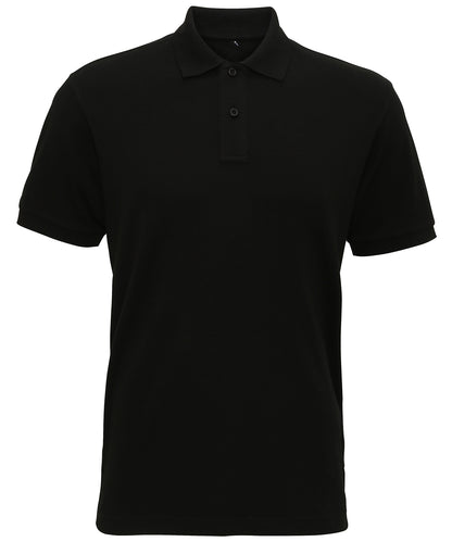 Tryck din logga på Piké från Asquith & Fox - Anpassa Super Soft Jersey Polo i färgen Svart för företag, föreningar och privatpersoner
