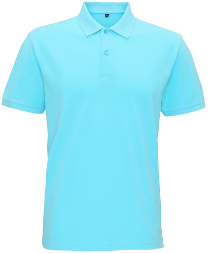 Tryck din logga på Piké från Asquith & Fox - Anpassa Coastal Vintage Wash Polo i färgen Turkos för företag, föreningar och privatpersoner