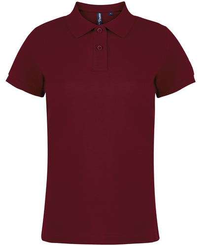 Tryck din logga på Piké från Asquith & Fox - Anpassa Classic Tailored Polo - Dam i färgen Burgundy för företag, föreningar och privatpersoner