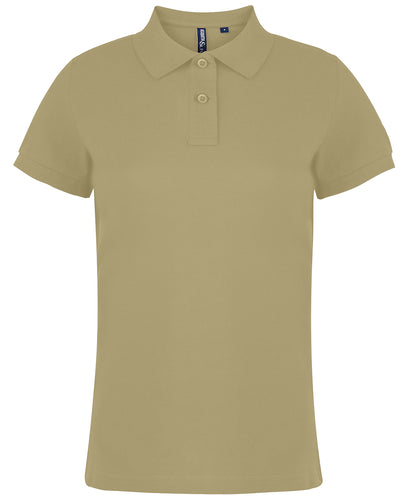 Tryck din logga på Piké från Asquith & Fox - Anpassa Classic Tailored Polo - Dam i färgen Khaki för företag, föreningar och privatpersoner