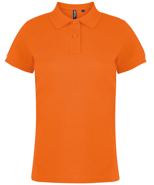 Tryck din logga på Piké från Asquith & Fox - Anpassa Classic Tailored Polo - Dam i färgen Mellan Orange för företag, föreningar och privatpersoner