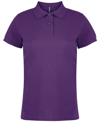 Tryck din logga på Piké från Asquith & Fox - Anpassa Classic Tailored Polo - Dam i färgen Mörk lila för företag, föreningar och privatpersoner