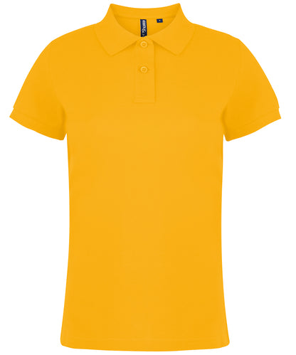 Tryck din logga på Piké från Asquith & Fox - Anpassa Classic Tailored Polo - Dam i färgen Mörkgul för företag, föreningar och privatpersoner