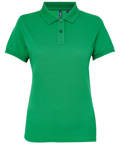 Tryck din logga på Piké från Asquith & Fox - Anpassa Women's Polycotton Polo i färgen Mellan grön för företag, föreningar och privatpersoner