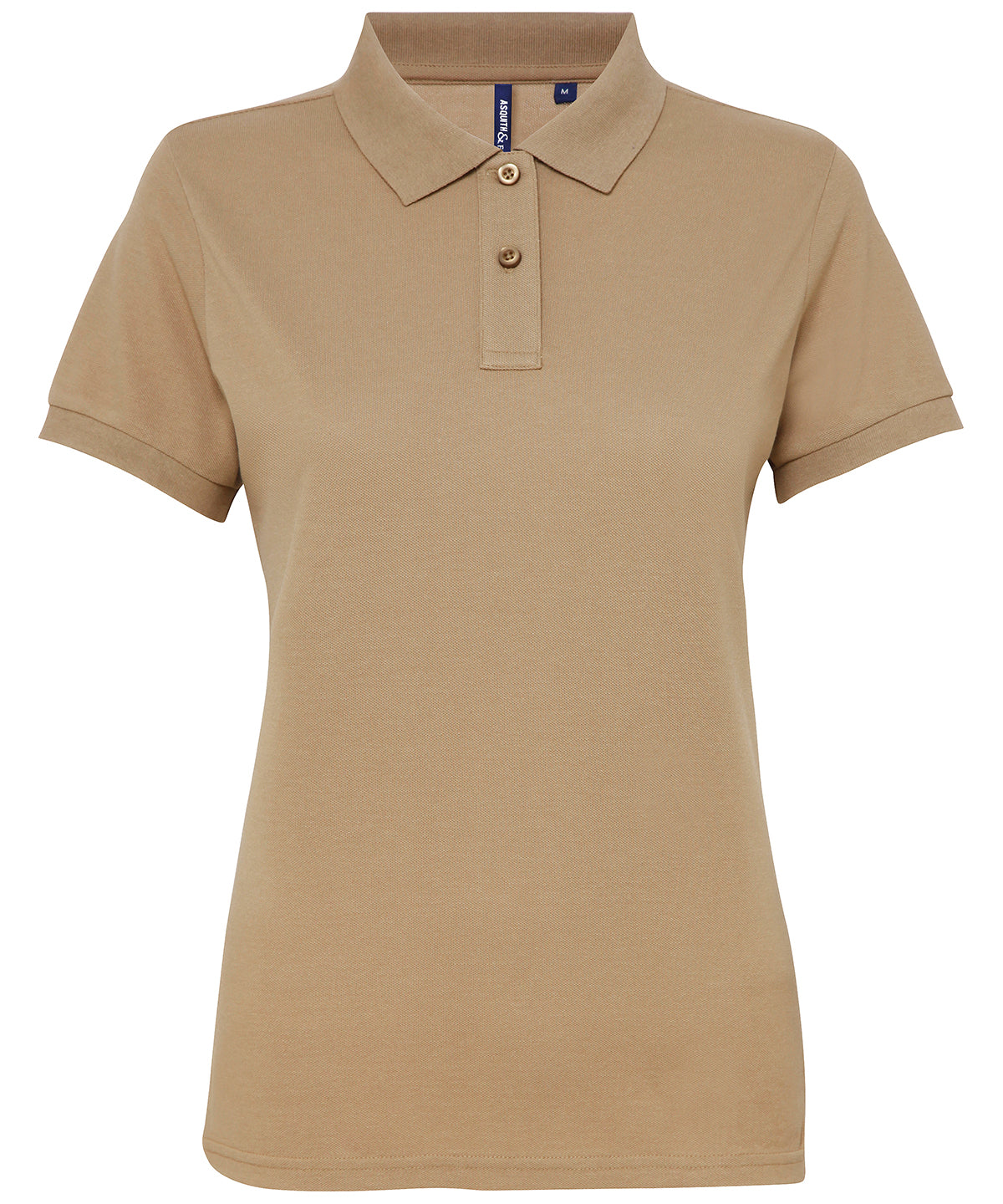 Tryck din logga på Piké från Asquith & Fox - Anpassa Women's Polycotton Polo i färgen Khaki för företag, föreningar och privatpersoner