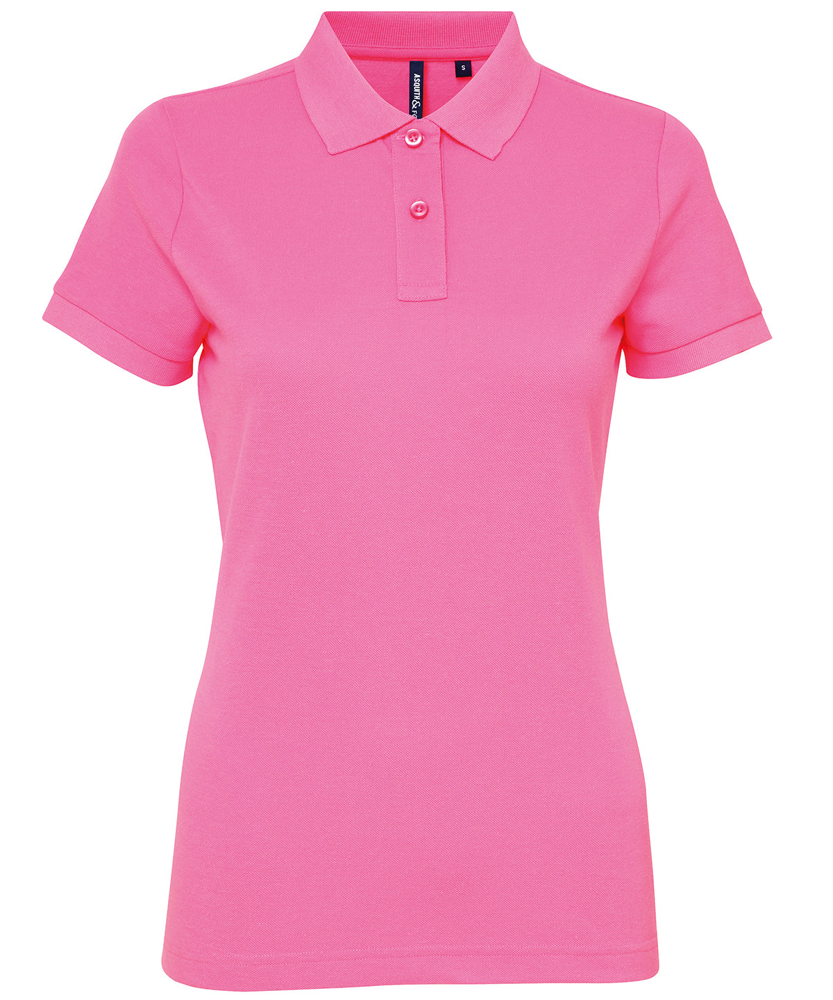 Tryck din logga på Piké från Asquith & Fox - Anpassa Women's Polycotton Polo i färgen Neonrosa för företag, föreningar och privatpersoner