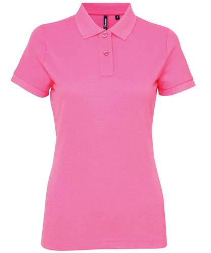 Tryck din logga på Piké från Asquith & Fox - Anpassa Women's Polycotton Polo i färgen Neonrosa för företag, föreningar och privatpersoner