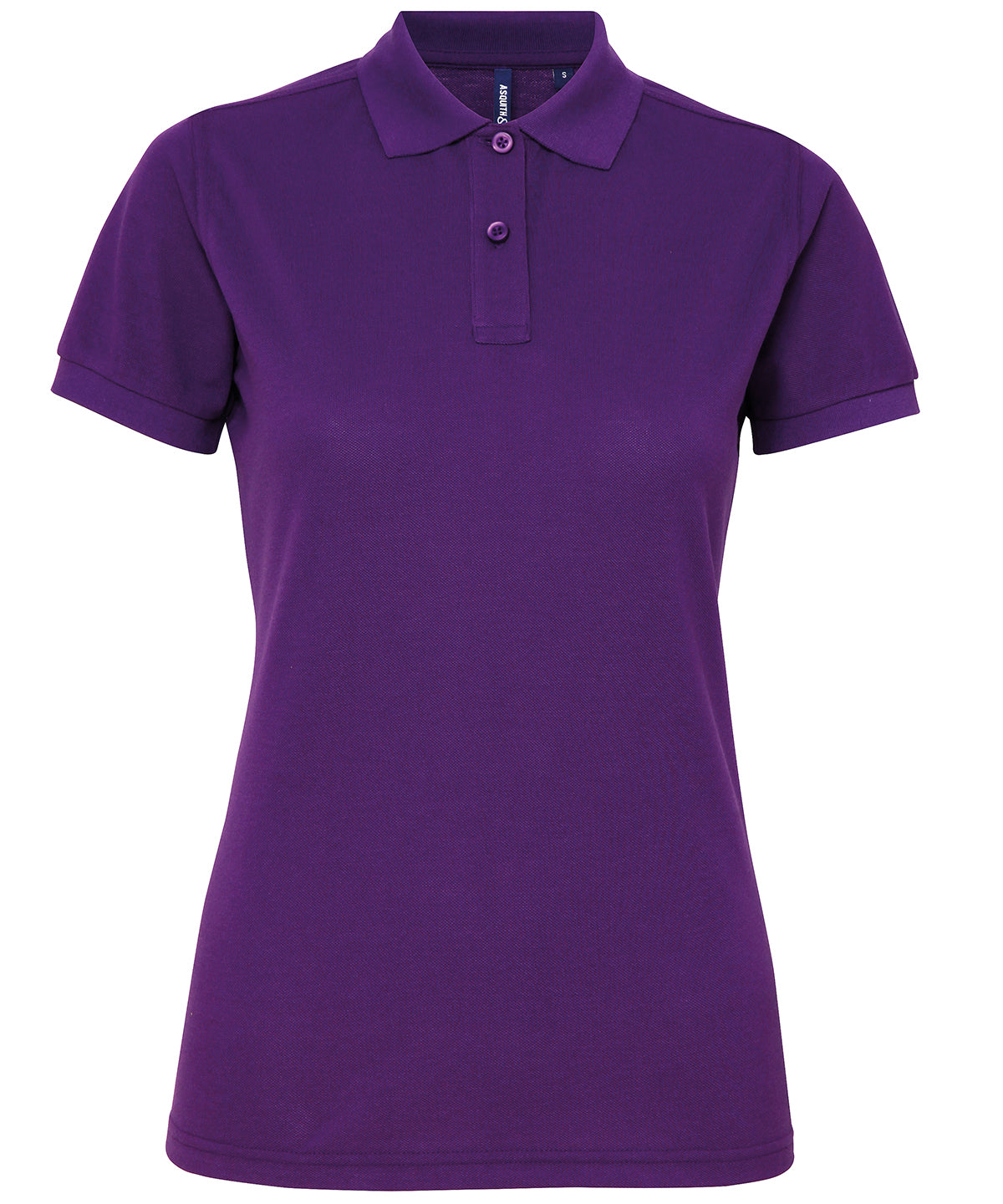Tryck din logga på Piké från Asquith & Fox - Anpassa Women's Polycotton Polo i färgen Mörk lila för företag, föreningar och privatpersoner
