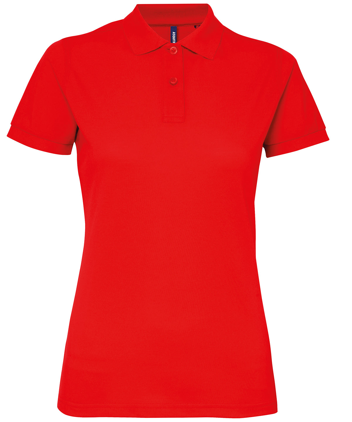 Tryck din logga på Piké från Asquith & Fox - Anpassa Women's Polycotton Polo i färgen Mellan röd för företag, föreningar och privatpersoner