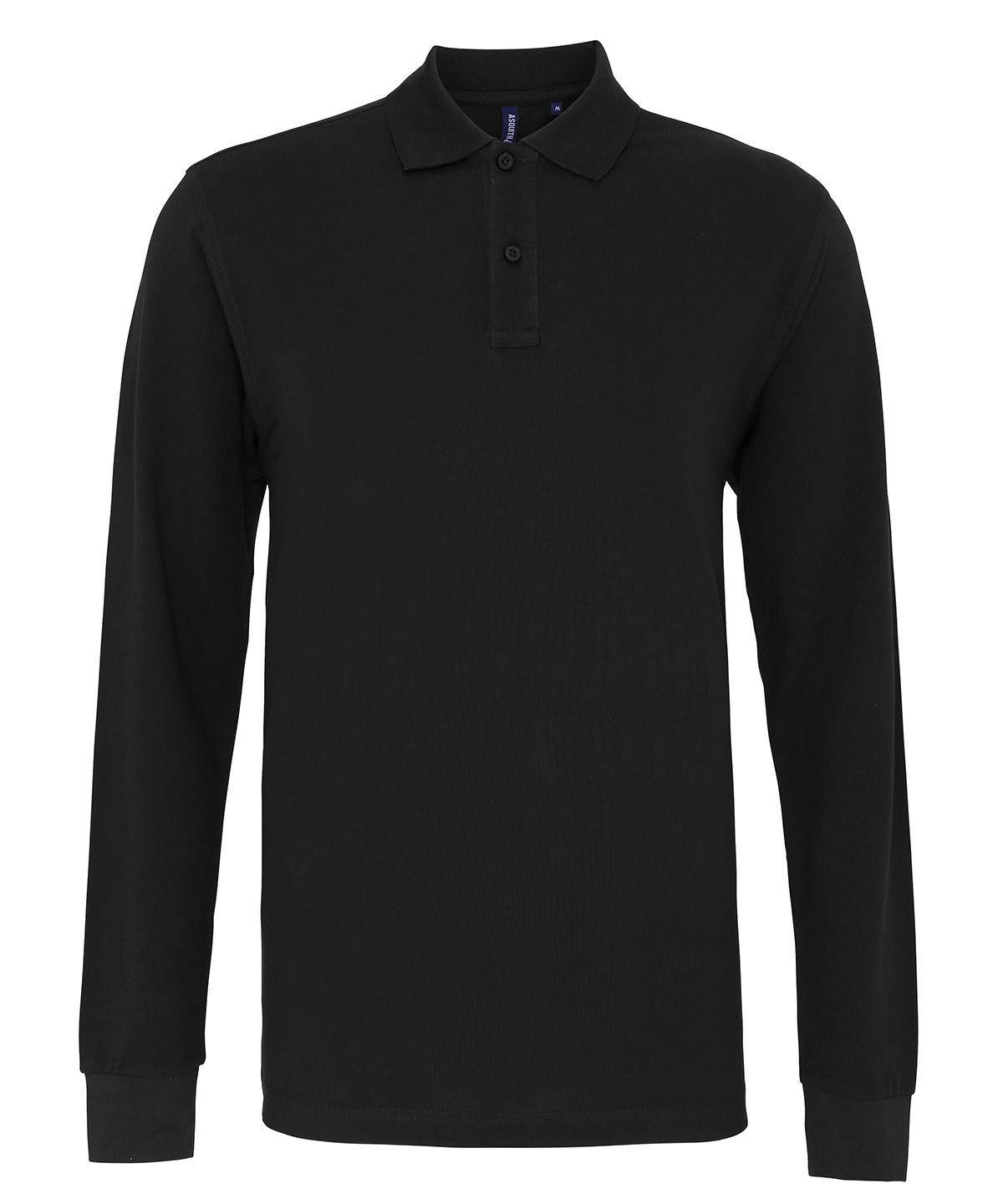 Tryck din logga på Piké från Asquith & Fox - Anpassa Classic Long Sleeve Polo i färgen Svart för företag, föreningar och privatpersoner