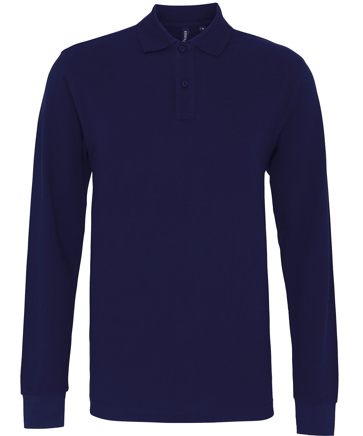 Tryck din logga på Piké från Asquith & Fox - Anpassa Classic Long Sleeve Polo i färgen Marinblå för företag, föreningar och privatpersoner