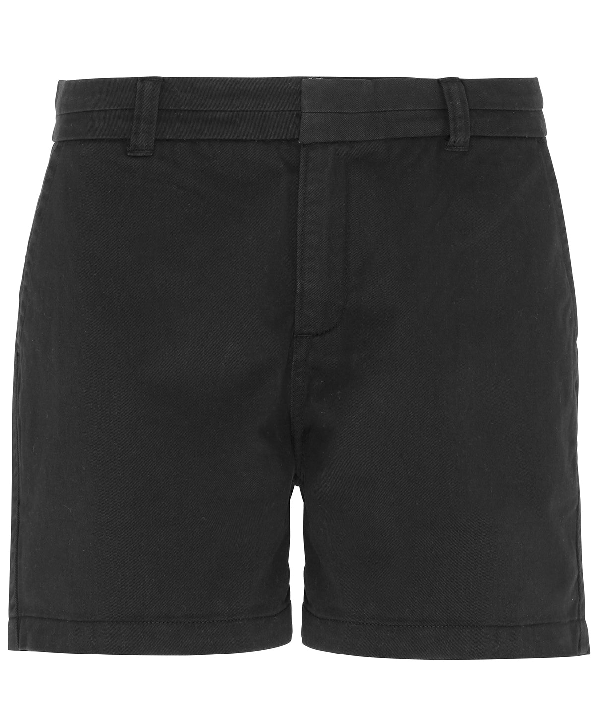 Tryck din logga på Shorts från Asquith & Fox - Anpassa Chino shorts för dam i färgen Svart för företag, föreningar och privatpersoner