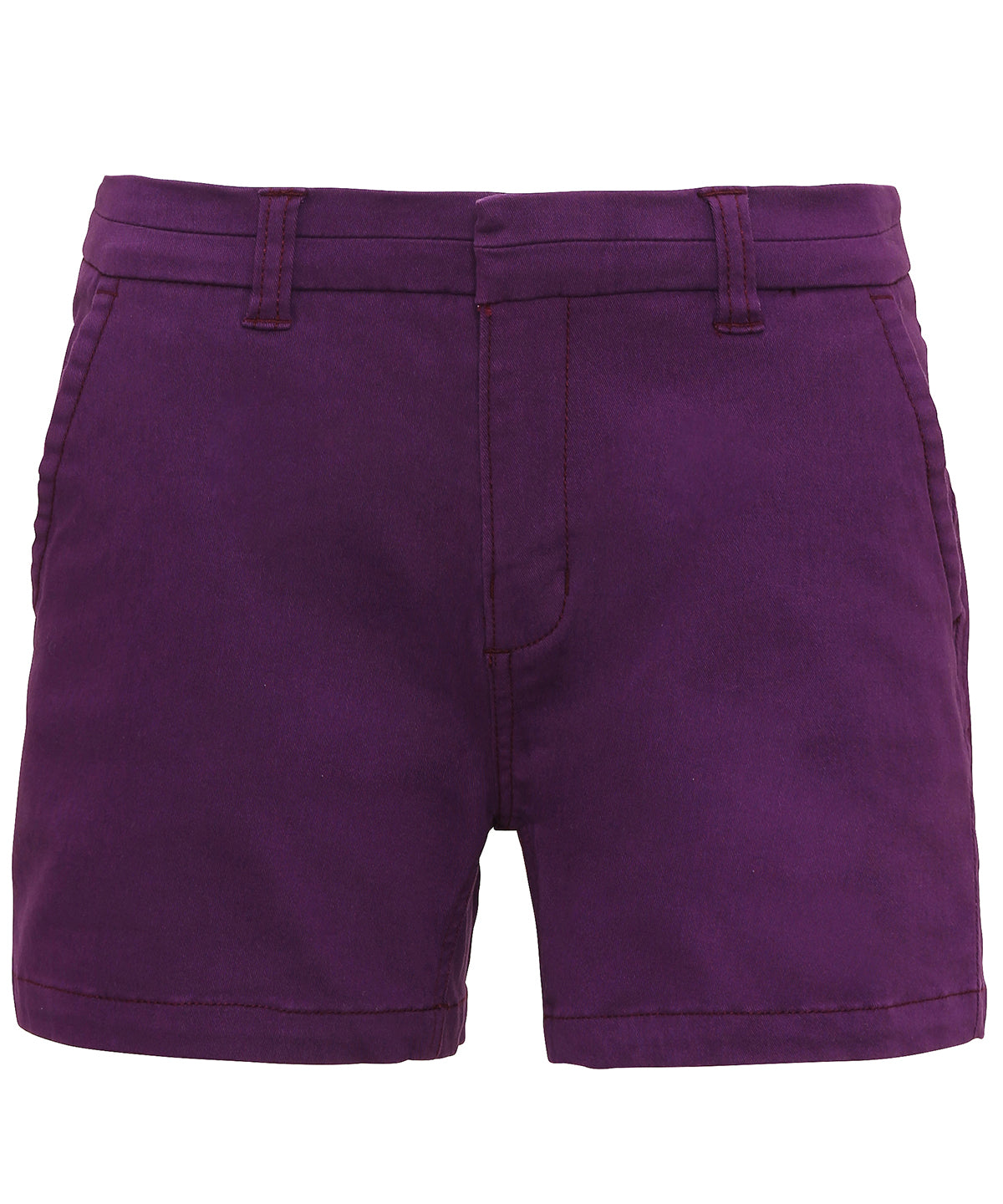 Tryck din logga på Shorts från Asquith & Fox - Anpassa Chino shorts för dam i färgen Mörk lila för företag, föreningar och privatpersoner