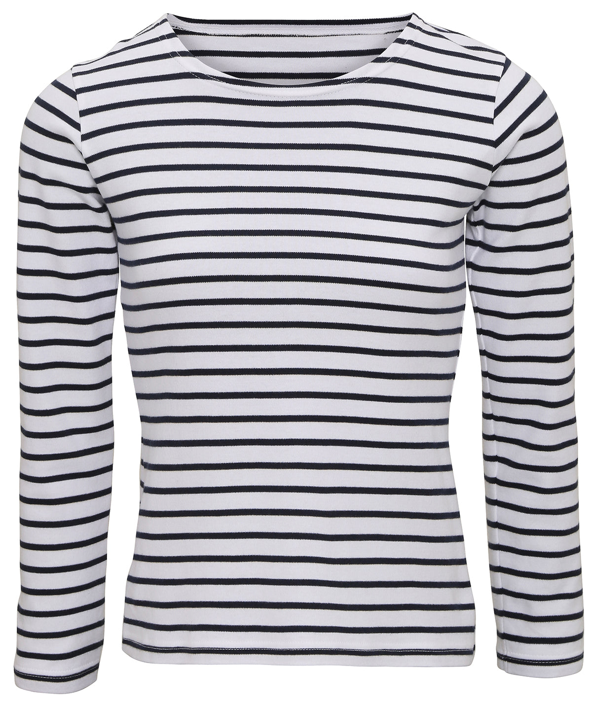 Tryck din logga på T-shirts från Asquith & Fox - Anpassa Marinire Coastal Long Sleeve Tee -Dam i färgen Randigt för företag, föreningar och privatpersoner