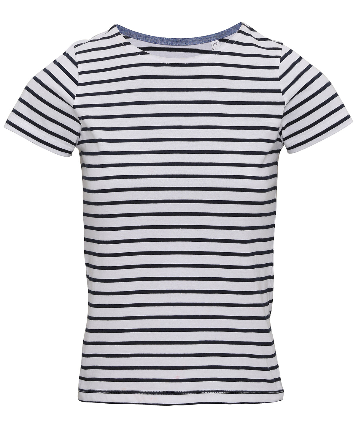 Tryck din logga på T-shirts från Asquith & Fox - Anpassa Marinire Coastal Short Sleeve Tee-Dam i färgen Randigt för företag, föreningar och privatpersoner