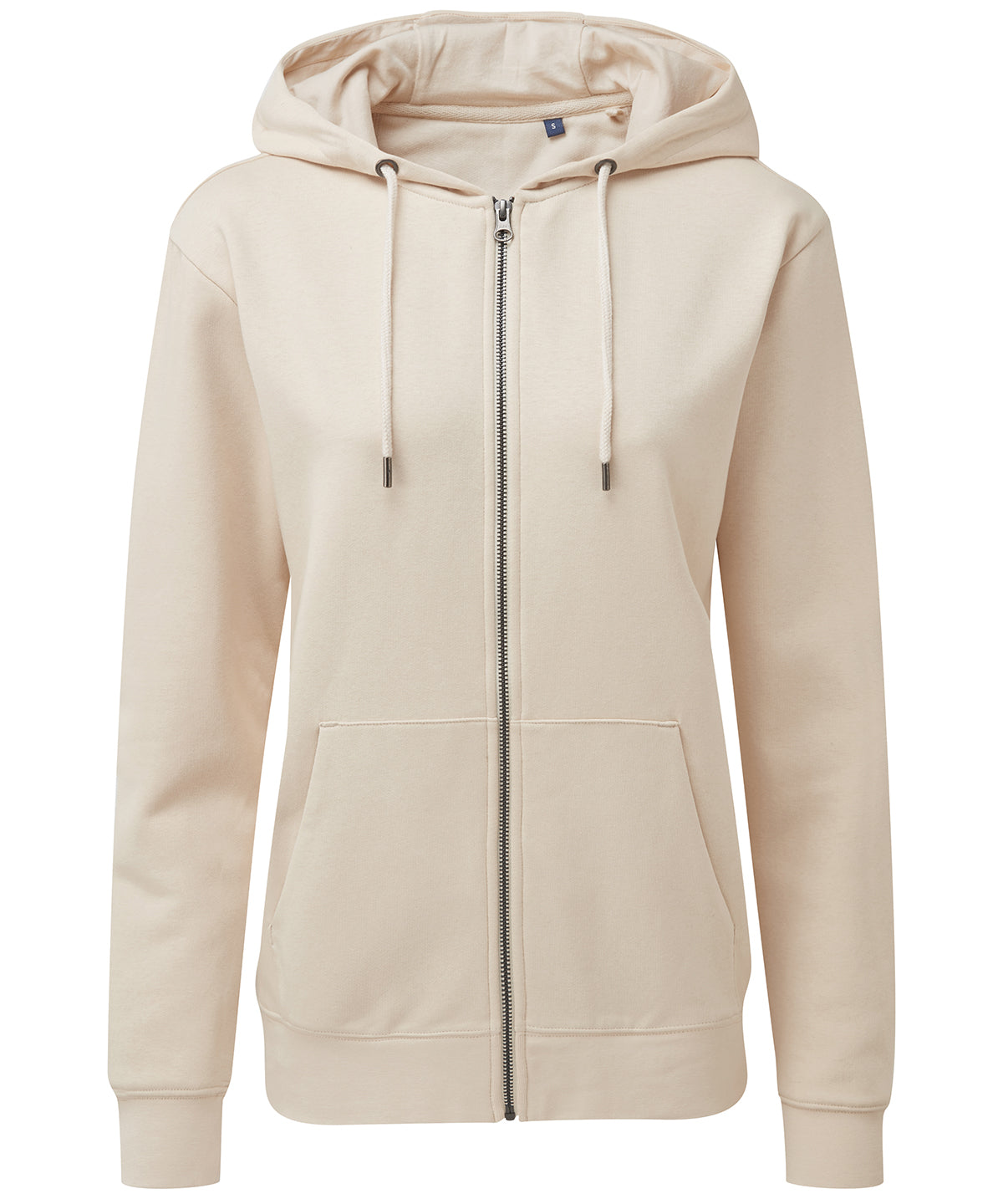 Tryck din logga på Hoodies från Asquith & Fox - Anpassa Asquith & Fox - Ekologisk Zip Hoodie för Dam i färgen Naturligt för företag, föreningar och privatpersoner