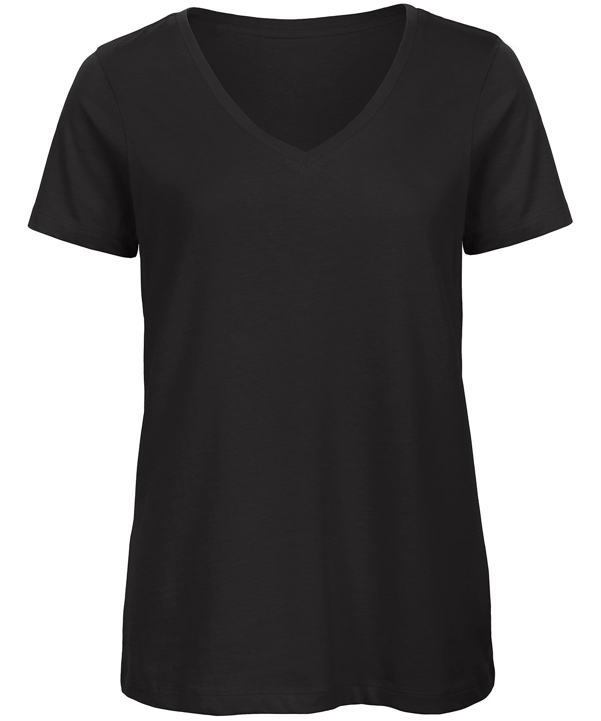 Tryck din logga på T-shirts från B&C Collection - Anpassa B&C Inspire V T-Shirt -Dam i färgen Svart för företag, föreningar och privatpersoner