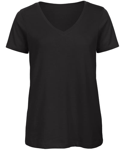 Tryck din logga på T-shirts från B&C Collection - Anpassa B&C Inspire V T-Shirt -Dam i färgen Svart för företag, föreningar och privatpersoner