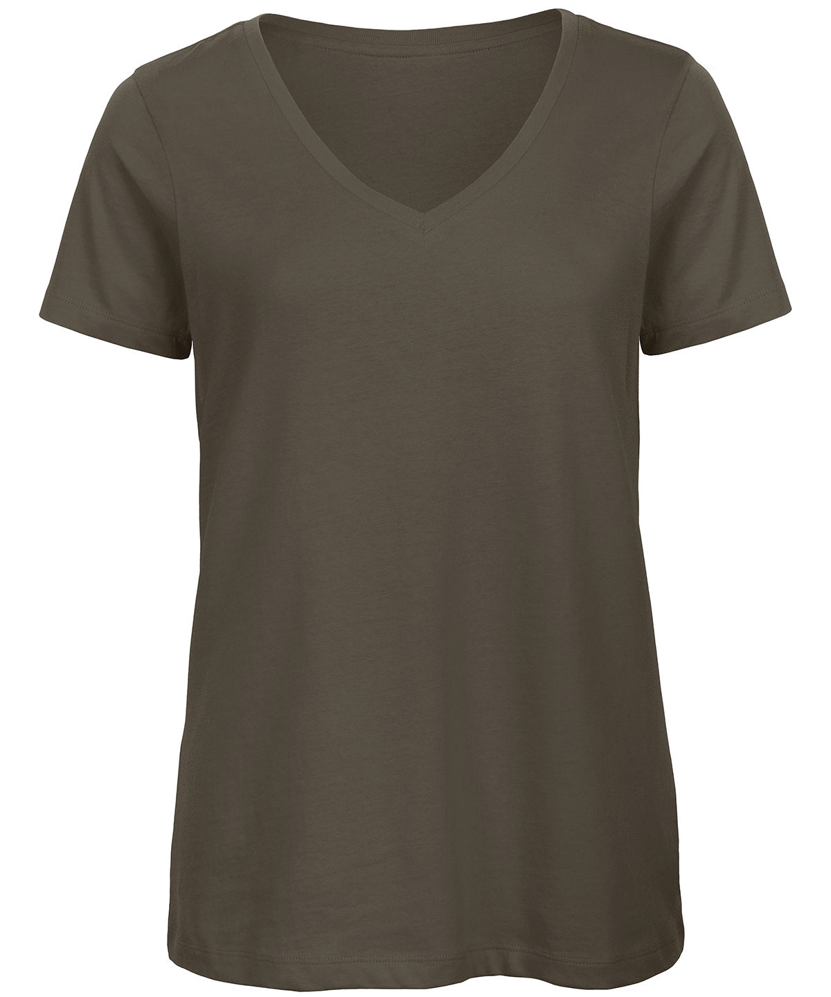 Tryck din logga på T-shirts från B&C Collection - Anpassa B&C Inspire V T-Shirt -Dam i färgen Khaki för företag, föreningar och privatpersoner
