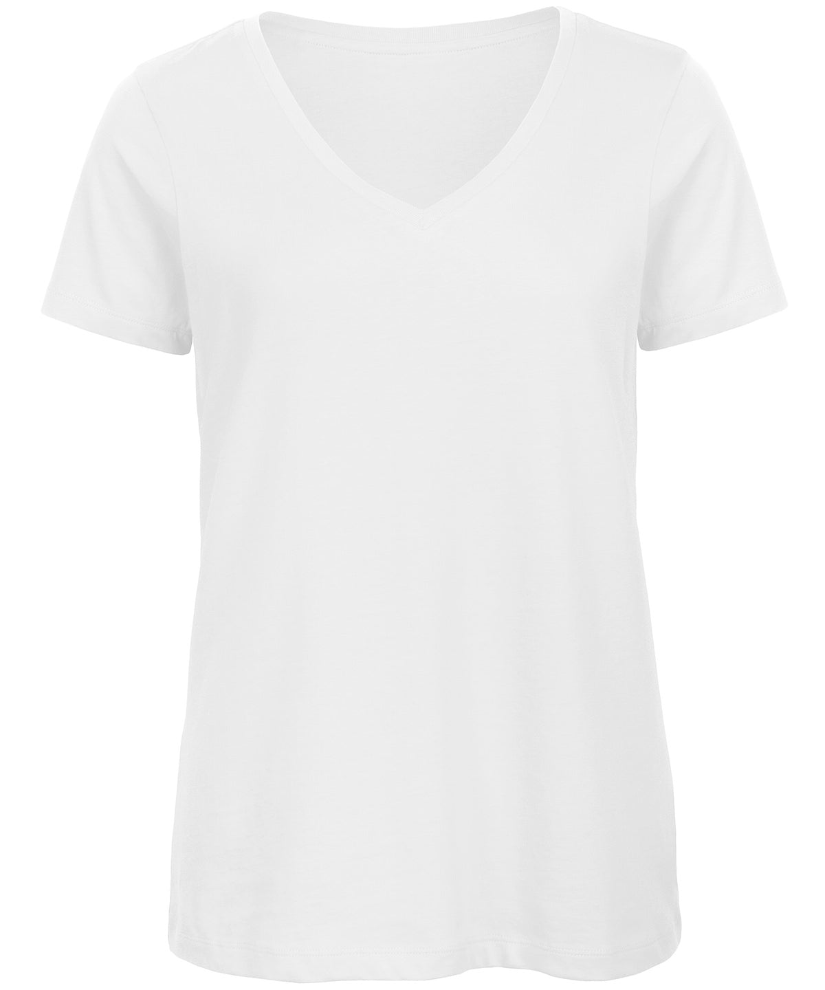 Tryck din logga på T-shirts från B&C Collection - Anpassa B&C Inspire V T-Shirt -Dam i färgen Vit för företag, föreningar och privatpersoner