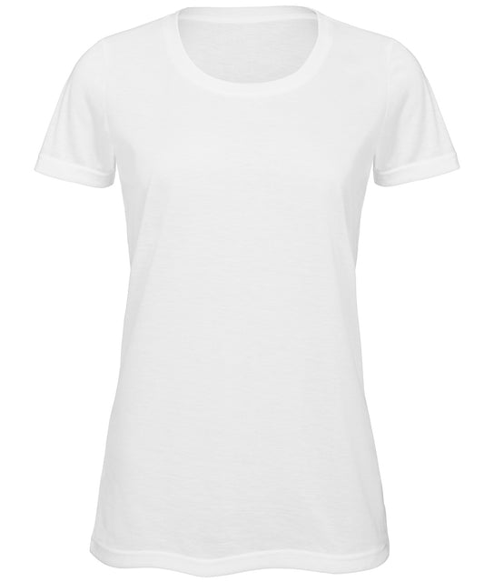 Tryck din logga på T-shirts från B&C Collection - Anpassa B&C Sublimation T-Shirt -Dam i färgen Vit för företag, föreningar och privatpersoner