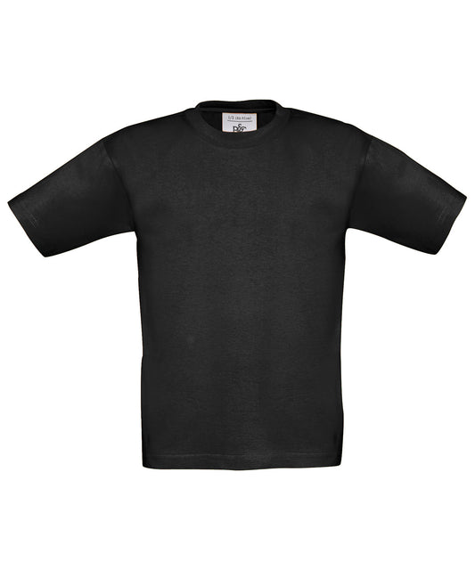 Tryck din logga på T-shirts från B&C Collection - Anpassa B&C Exact 190 -Barn i färgen Svart för företag, föreningar och privatpersoner