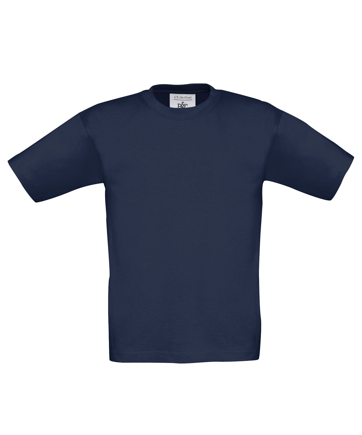 Tryck din logga på T-shirts från B&C Collection - Anpassa B&C Exact 190 -Barn i färgen Marinblå för företag, föreningar och privatpersoner