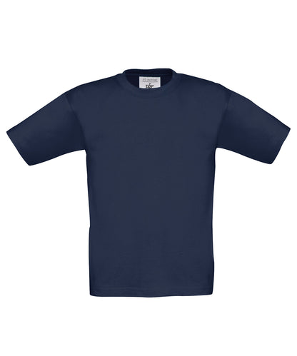 Tryck din logga på T-shirts från B&C Collection - Anpassa B&C Exact 190 -Barn i färgen Marinblå för företag, föreningar och privatpersoner