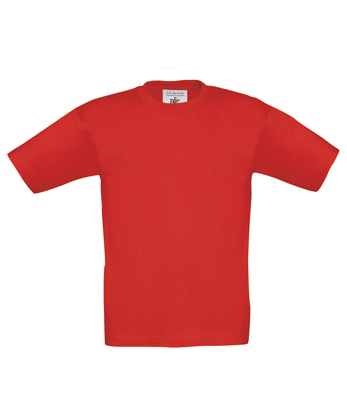 Tryck din logga på T-shirts från B&C Collection - Anpassa B&C Exact 190 -Barn i färgen Mellan röd för företag, föreningar och privatpersoner
