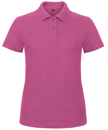 Tryck din logga på Piké från B&C Collection - Anpassa B&C ID.001 - Dam i färgen Fuchsia för företag, föreningar och privatpersoner