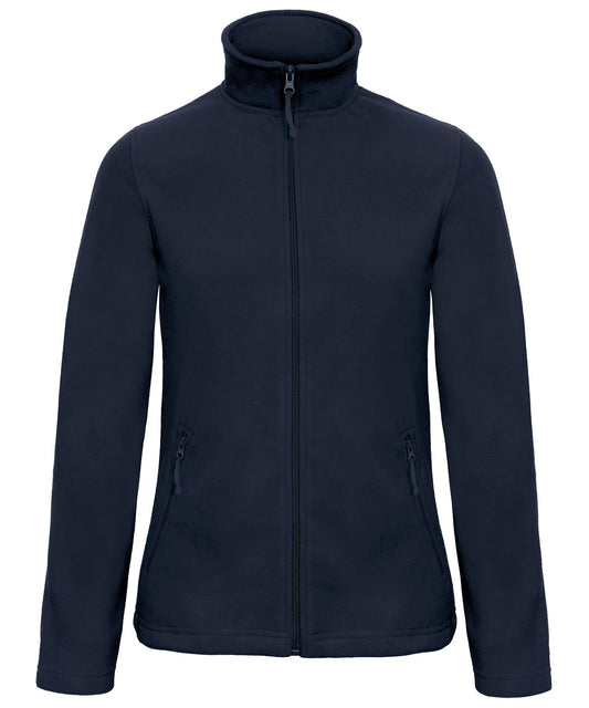 Tryck din logga på Fleece från B&C Collection - Anpassa B&C ID.501 fleece /damer i färgen Marinblå för företag, föreningar och privatpersoner