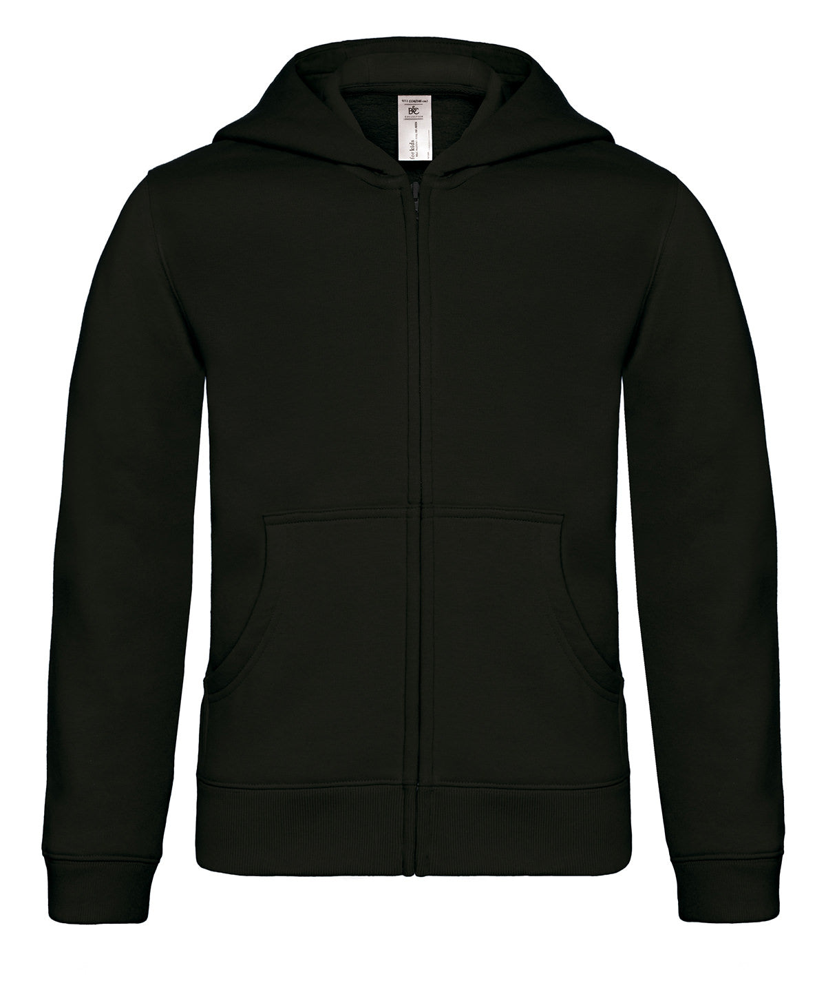 Tryck din logga på Hoodies från B&C Collection - Anpassa B&C Collection - Zip Hoodie för Barn i färgen Svart för företag, föreningar och privatpersoner