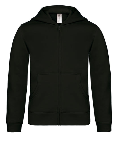 Tryck din logga på Hoodies från B&C Collection - Anpassa B&C Collection - Zip Hoodie för Barn i färgen Svart för företag, föreningar och privatpersoner