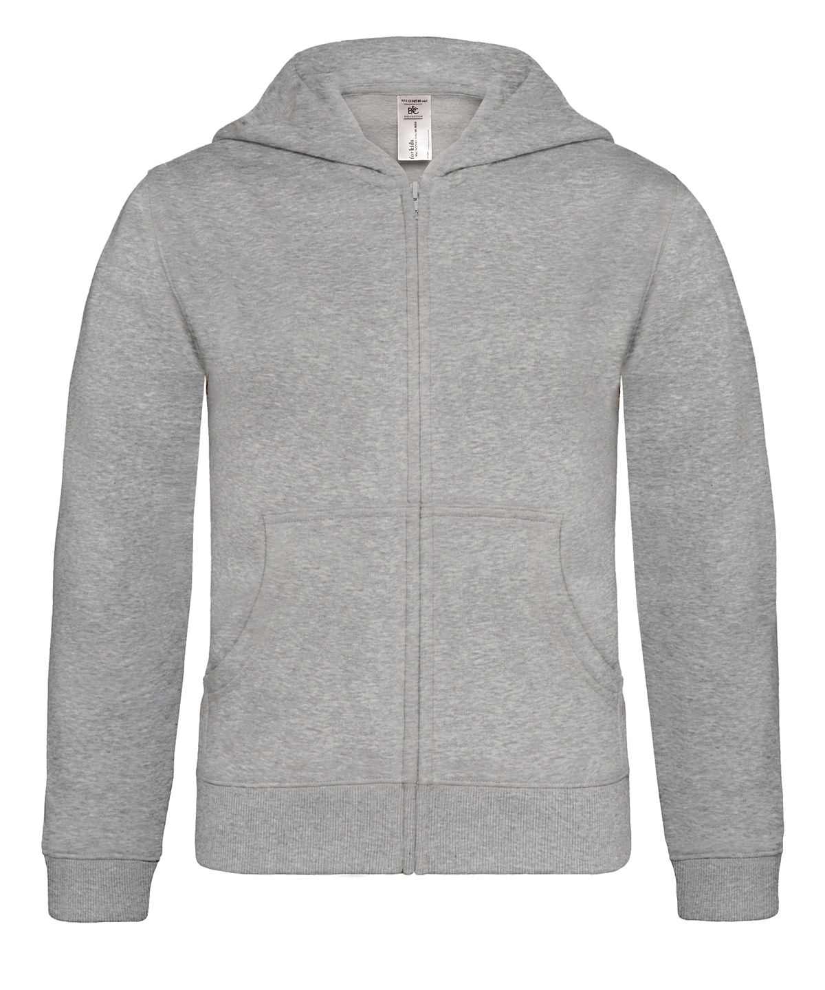 Tryck din logga på Hoodies från B&C Collection - Anpassa B&C Collection - Zip Hoodie för Barn i färgen Ljunggrå för företag, föreningar och privatpersoner