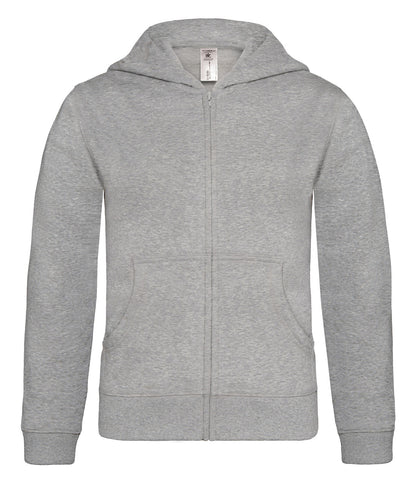 Tryck din logga på Hoodies från B&C Collection - Anpassa B&C Collection - Zip Hoodie för Barn i färgen Ljunggrå för företag, föreningar och privatpersoner